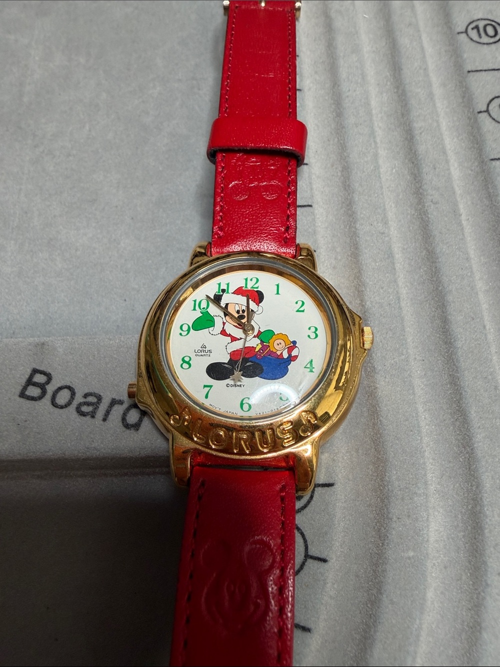 Lorus Mickey Christmas Watch with Gold-Tone Case